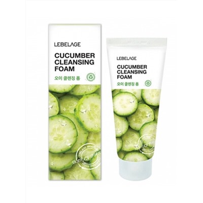 LEBELAGE - ПЕНКА ДЛЯ ЛИЦА С ЭКСТРАКТОМ ОГУРЦА CLEANSING FOAM CUCUMBER, 100 ML