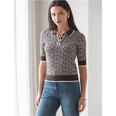 Джемпер жаккардовой вязки с кашемиром