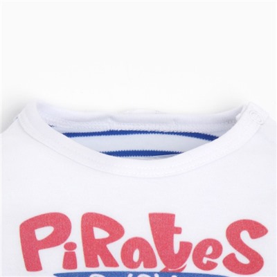 Боди детское, цвет белый/голубой, рост 56 см