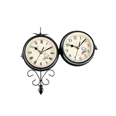 Часы настенные интерьерные «Весенние», двусторонние, на подвесе, плавный ход, 30×48 см, циферблат d=17 см, от батареек 2хАА