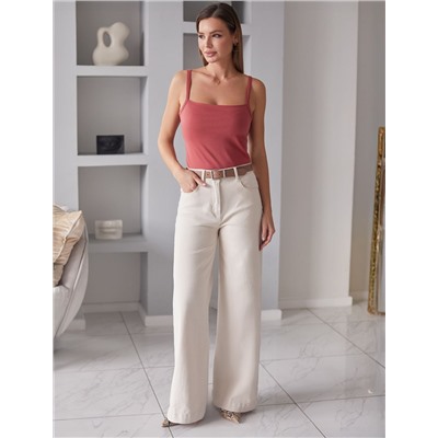 Топ с двуслойной зоной бра на бретелях из хлопка