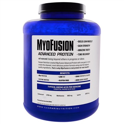 Gaspari Nutrition, MyoFusion, Усовершенствованный протеин, Ванильный пломбир, 1814 г (4 lbs)