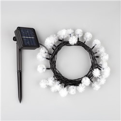 УЦЕНКА Гирлянда «Нить» 4.5 м с насадками «Ёжики», IP44, тёмная нить, 30 LED, свечение синие/фиолетовое/розовое, 2 режима, солнечная батарея