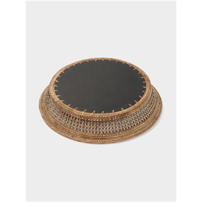 Корзина плетёная из ротанга «Цветы», 34×34×6 см, МИКС