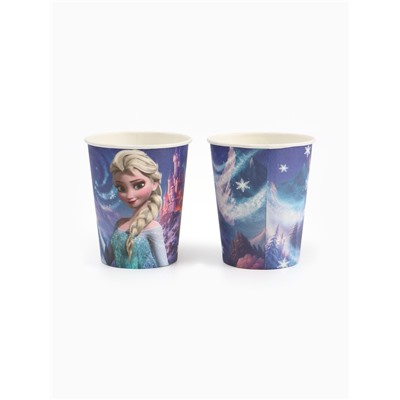 Посуда одноразовая бумажная на 10 персон: стаканы, тарелки, скатерть, Холодное сердце