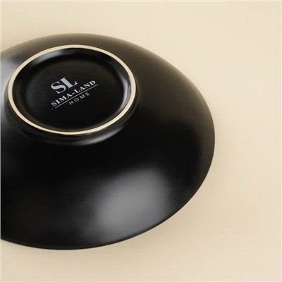 Салатники SL Home «Дарк», 380 мл, d=16.5 см, набор 2 шт., фарфор, чёрные