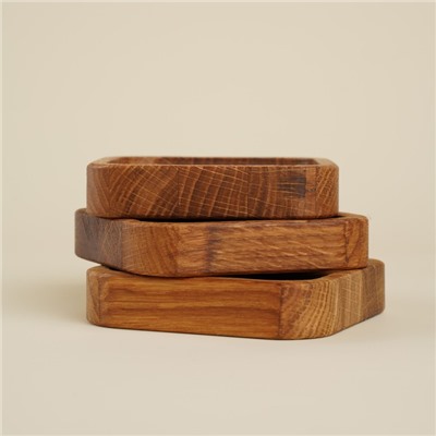 Набор тарелок - подставок SL Home, 10×10×2 см, 3 шт, дуб