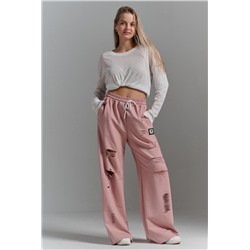7484 брюки женские (Пудровый)