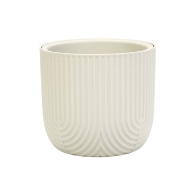 Кашпо для цветов «Рамона», 3.7 л, d=22 см, h=20 см, пластиковое, со вставкой, белое