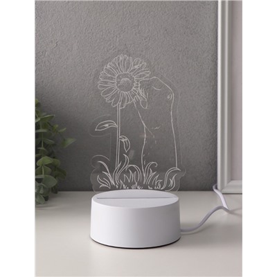 Светильник 3D RISALUX «Суслик и ромашка», LED-ночник, RGB, от сети, 9.5×10.1×17 см