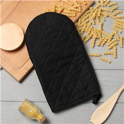 Варежка-прихватка «Этель» Kitchen, чёрная, 15×28 см, саржа, 100% хлопок