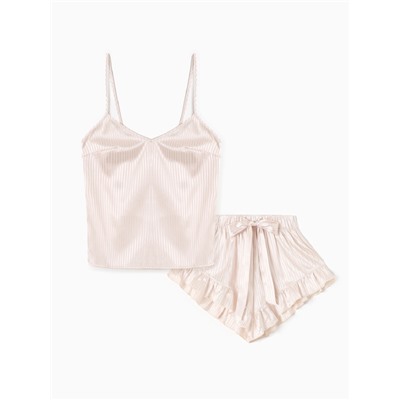 Пижама женская (топ, шорты) женский MINAKU: Home collection, молочная, размер 48