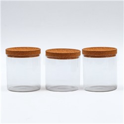 Набор органайзеров для ватных палочек и дисков, 26×11×9.5 см, прозрачный/коричневый