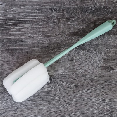 Ершик для мытья бутылок и банок с губкой 26 см / GFT-554 /уп 250/