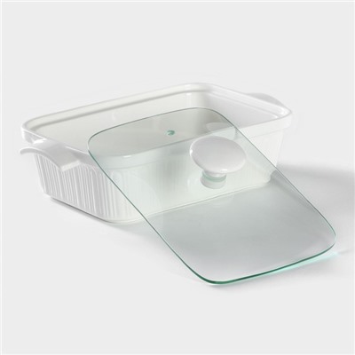 Мармит из жаропрочной керамики двойной Magistro «Бланш», 1.1 л, 26.5×16×6.5 см, белая