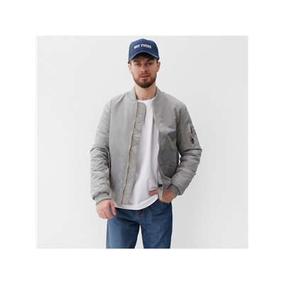 Бомбер мужской на молнии MIST, размер 46, серый