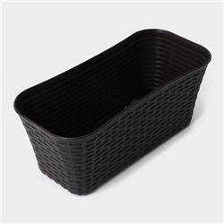 Ящик для цветов балконный «Ротанг», 7.5 л, 38.5×18×16 см, пластик, коричневый