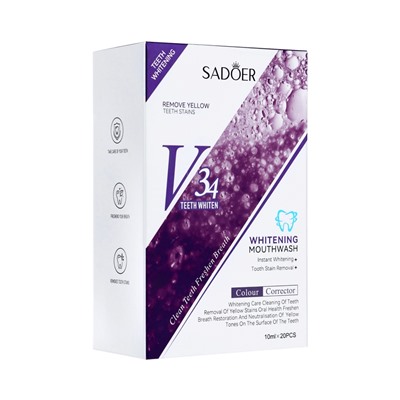 Ополаскиватель для полости рта в стиках отбеливающий, 20 шт. по 10 мл