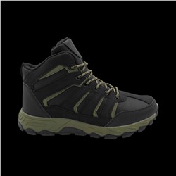 Ботинки на меху А689-8 черно зеленые п/п