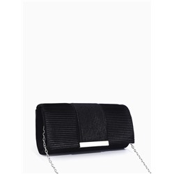 Сумка-клатч женская на магните, на длинной цепочке, чёрная