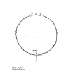 Браслет из серебра родированный - Сингапур, 18 см 81030020218