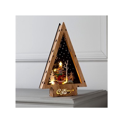 Светодиодная фигура «Новогодний олень» 19×30×4.5 см, дерево, батарейки АААх2 (не в комплекте), свечение тёплое белое