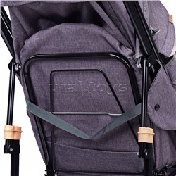 Санки-коляска "Glory" (лён серо-коричневый)