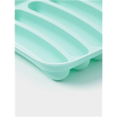 Форма для выпечки и приготовления сосисок Доляна, 6 ячеек, с крышкой, 17.5×13.5.2.8 см, силикон, бирюзовый