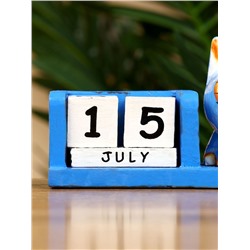 Календарь настольный «Котик», 13×6×7 см, дерево, синий