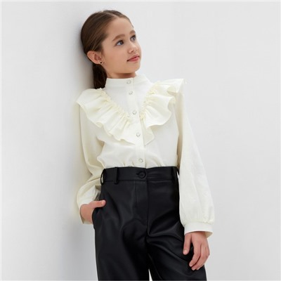 Брюки для девочки кожаные MINAKU, чёрные, рост 158 см