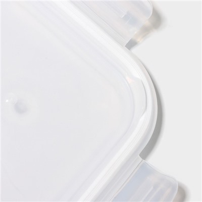 Контейнер для еды Доляна Basic, 520 мл, 13×6.5 см, квадратный, жаропрочного стекло, прозрачный