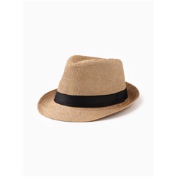 Шляпа мужская MINAKU «Плетеная», размер 58, бежевая
