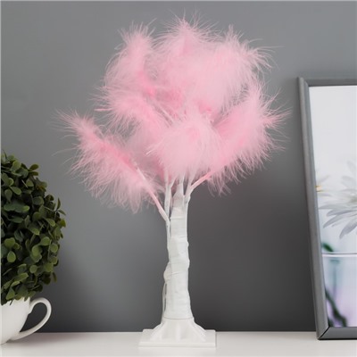Ночник «Перья» LED розовый 17×18×35 см