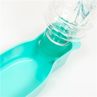 Автопоилка прогулочная с фигурной бутылочкой, 250 мл, пластик, бирюзовая