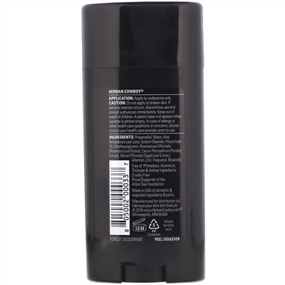 Herban Cowboy, Deodorant, Forest, 2.8 oz (80 g)