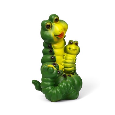 Садовая фигура из полистоуна «Гусеницы семья », 24×14×15 см