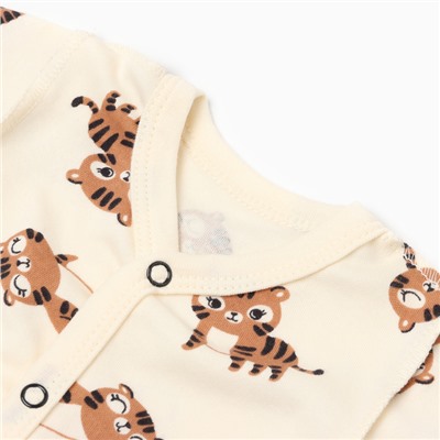 Боди на кнопках Крошка Я «Тигруля», рост 68-74 см, бежевое