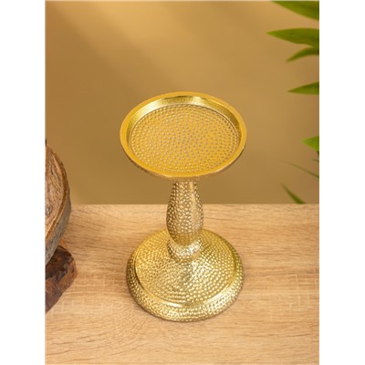 Подсвечник «Нью-Дели», 10×10×17 см, алюминий, золото