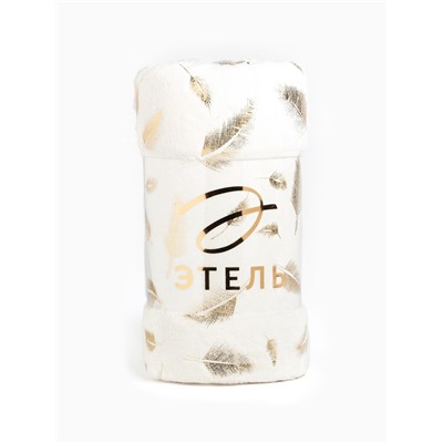 Плед «Этель. Перья», 150×200 см, корал-флис