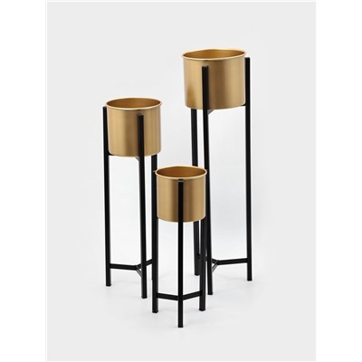 УЦЕНКА Набор кашпо на подставке «Иллюзион», d=14,7/17/19 см