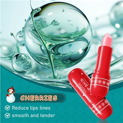 Бальзам для губ Новогодний Sadoer с ВИШНЕЙ, 3,8 гр.