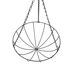 Кашпо подвесное «Полусфера», d=35 см, h=58 см, металлическое, со вставкой из кокоса, Greengo
