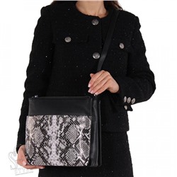 Сумка женская кожаная 9875-4-6 black gray Polina&Eiterou