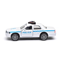 Белая инерционная служебная машинка Купе die-cast,1:32, открывающиеся двери