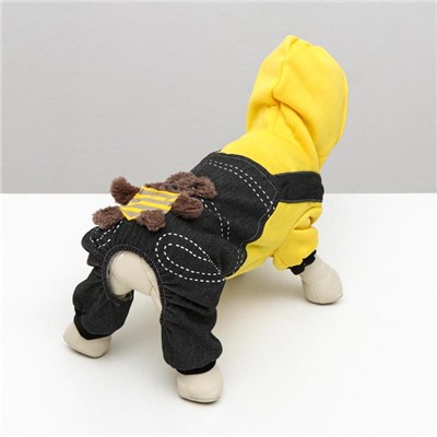 Комбинезон «Мишка», размер L, ДС 35 см, ОШ 35 см, ОГ 45 см, жёлтый, чёрный