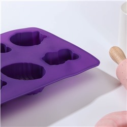 Форма для выпечки Доляна «Пасха», силикон, 29×17 см, 8 ячеек (6.5×5.2 см), МИКС