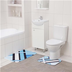 Набор ковриков для ванной и туалета Доляна «Полосатый», 2 шт.: 40×50, 50×80 см