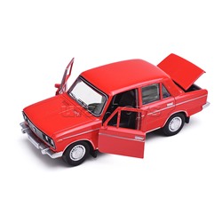 Машина металл ВАЗ-2106 13 см, двери, багаж, красный, в коробке