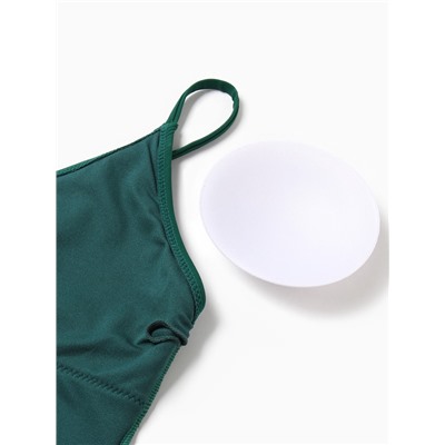 Купальник женский слитный классический MINAKU, размер 42, зелёный