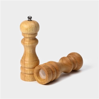 Набор для специй Доляна «Комфорт», 2 предмета: мельница и солонка, бежевый